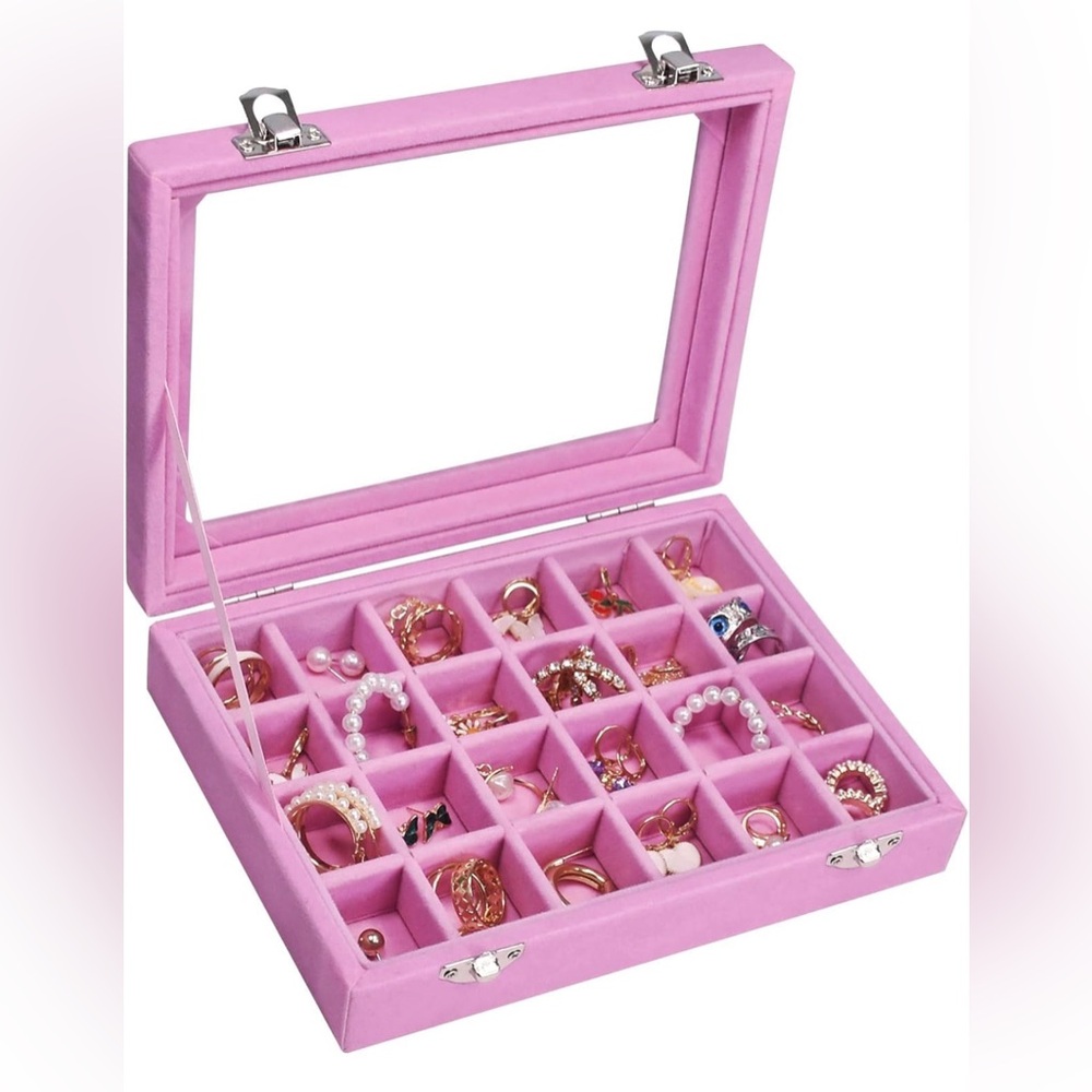 COPY - NWT 24 Grid Jewelry Ring Display Organiser Box Tray, MULTI COLORS AVAILA…